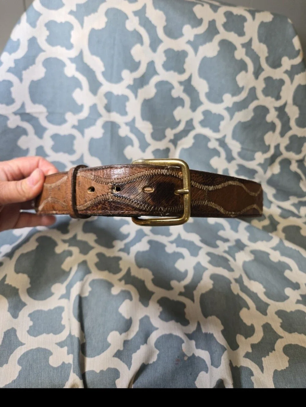 NWT NOCONA WESTERN COWBOY OSTRICH BELT SZ 34 RODEO - Picture 1 of 8